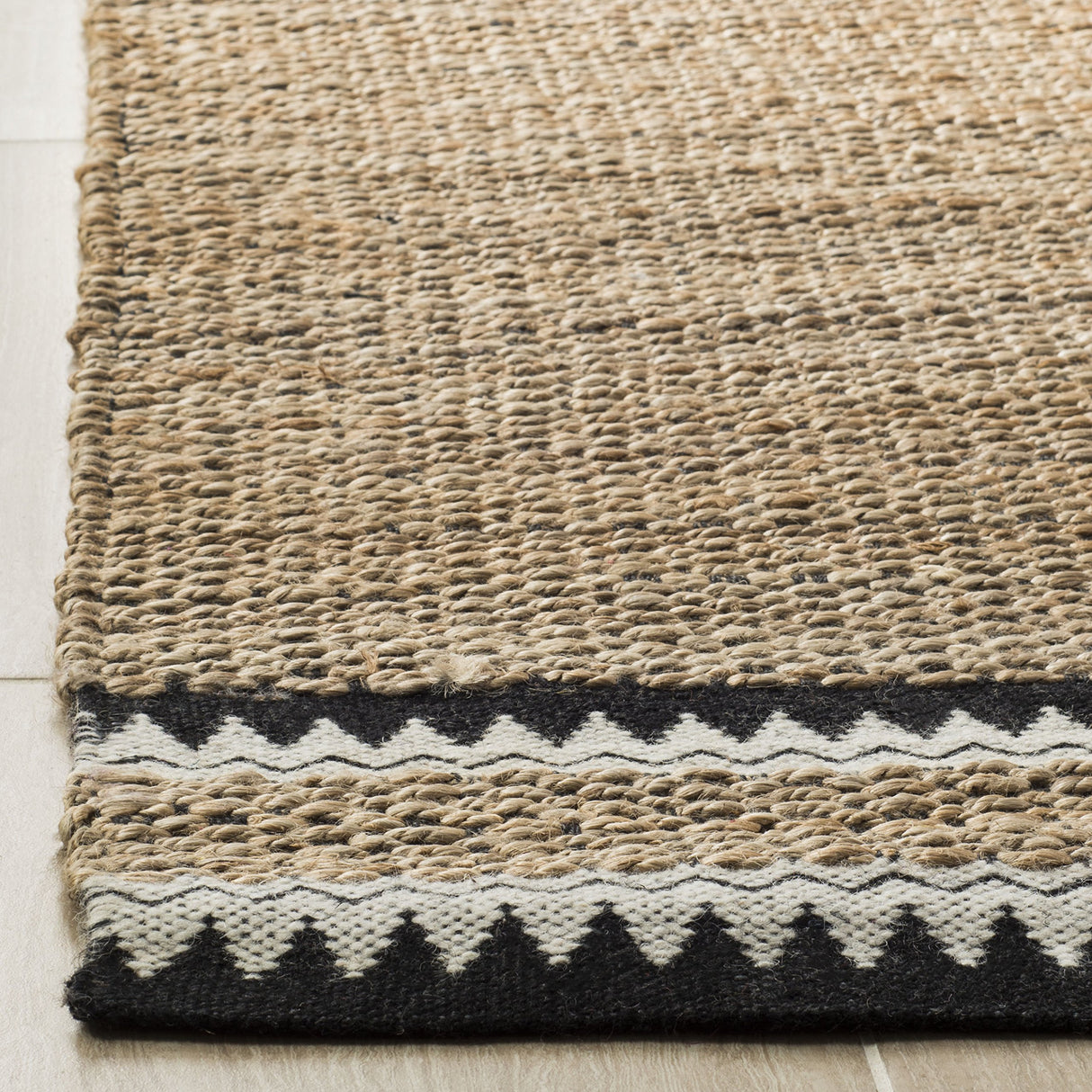 Natural Jute Area Rug 8x10 - Handwoven Boho Farmhouse Style