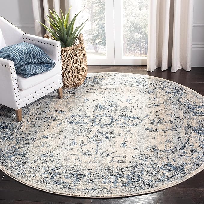 Charleston Collection 6'7" Square Red / Ivory CHL411Q Oriental Distressed Non