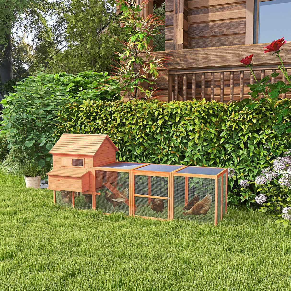 45" Chicken Coop Large Chicken House Rabbit Hutch Wooden Poultry Cage