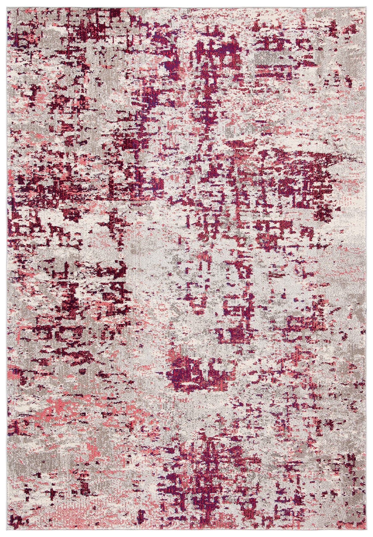 Madison Collection 8' x 10' BeigeWine MAD471C Modern Abstract Non-Shedding