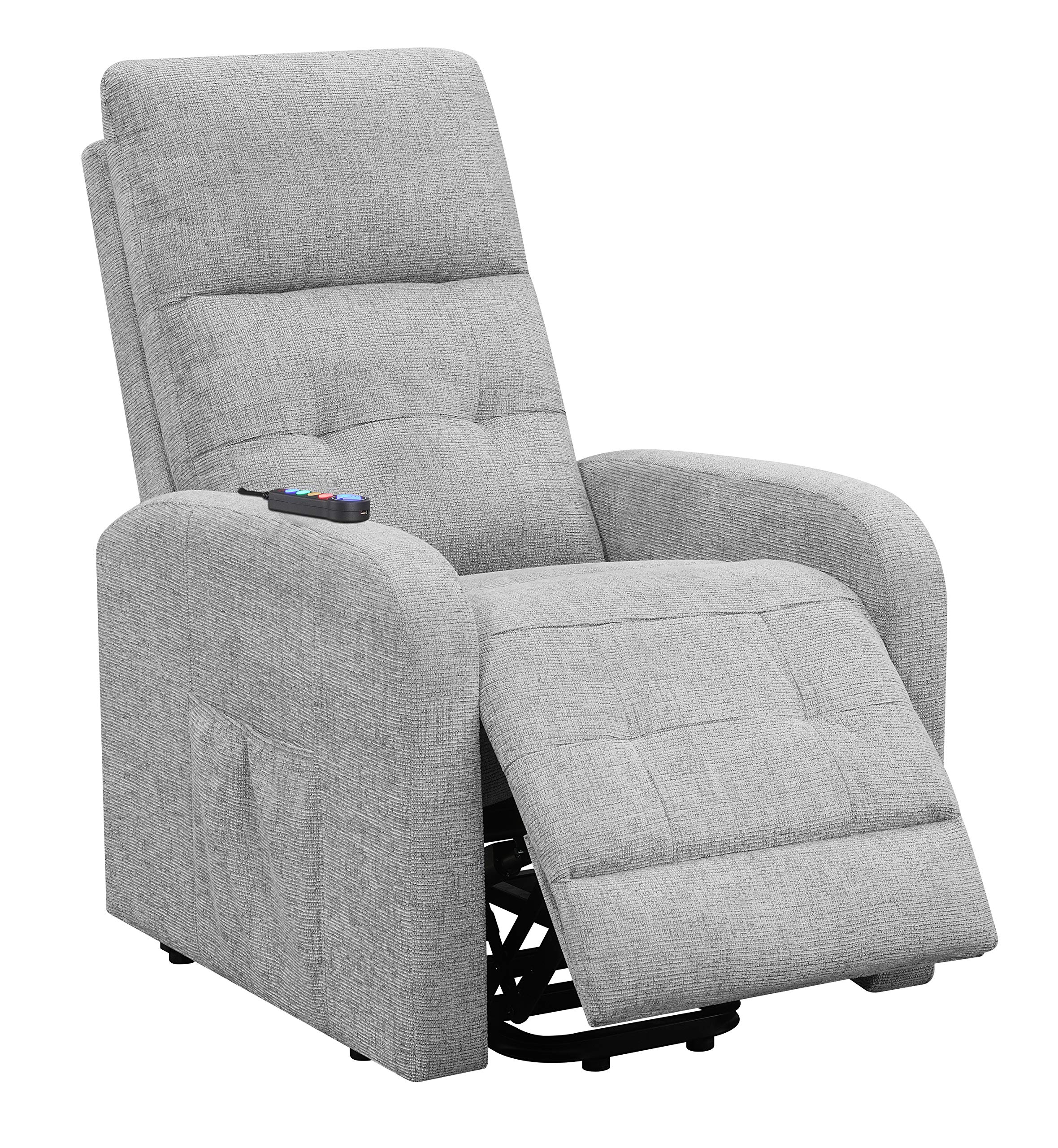 LiftEase Grey Power Lift Recliner Chair – Tufted Back