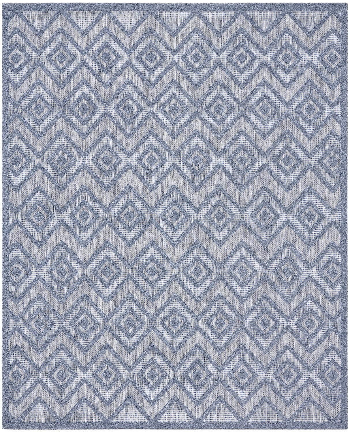Versatile Indoor/Outdoor Denim Blue 7' x 10' Area Rug, Easy Cleaning