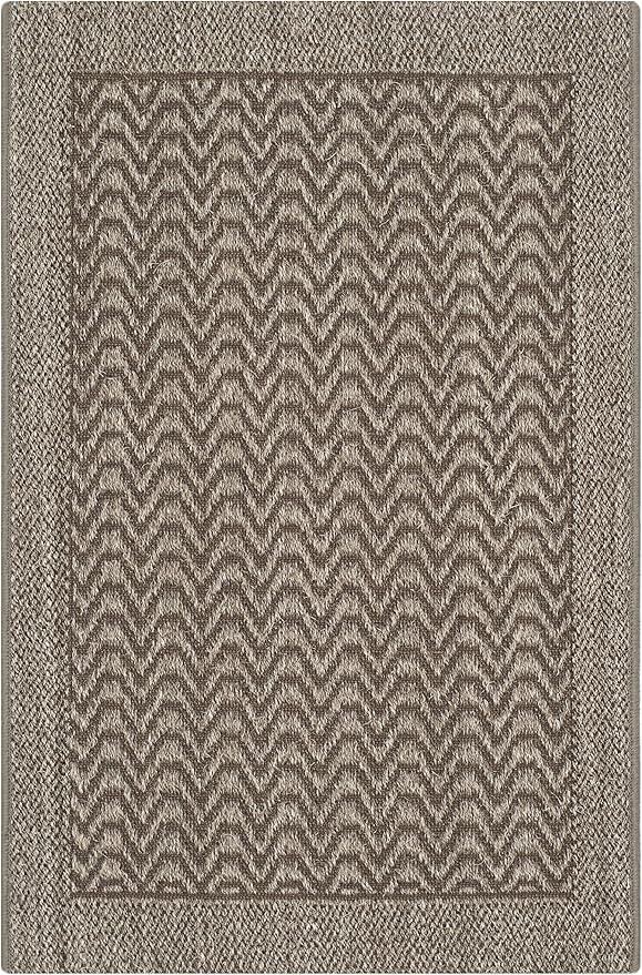 Palm Beach Collection Area Rug - 8' x 11', Silver, Sisal & Jute Design, Ideal for High Traffic