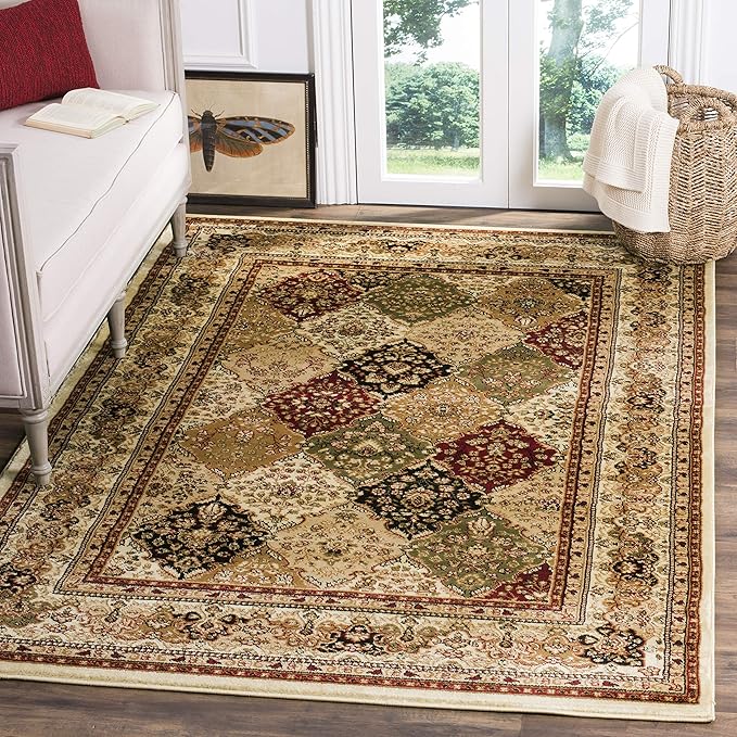 Lyndhurst Collection Area Rug - 9' x 12', Multi & Beige, Traditional Oriental Design