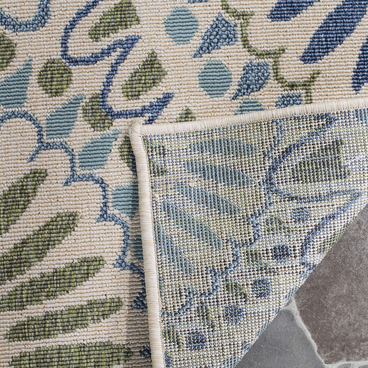 Veranda Collection VER091 Boho Floral Indoor/Outdoor Non-Shedding Stain Resistant