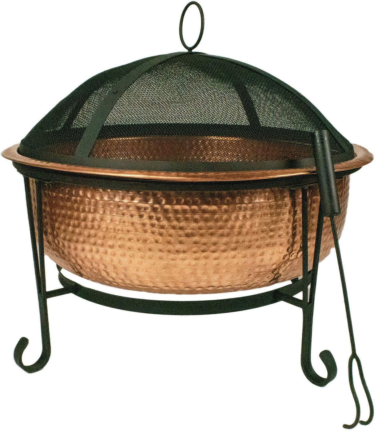 26" Genuine Copper Fire Pit with Screen, Cover and Safety Poker