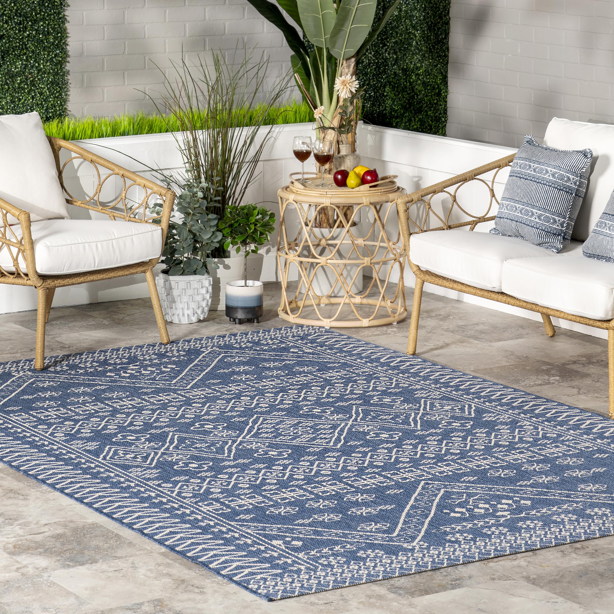 9' x 11' Outdoor Performance Area Rug, OEKO-TEX Certified, Weather Resistant
