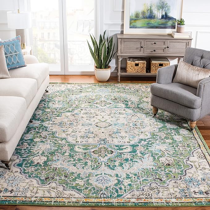 Madison Collection Area Rug - 8' x 10', Navy & Light Blue