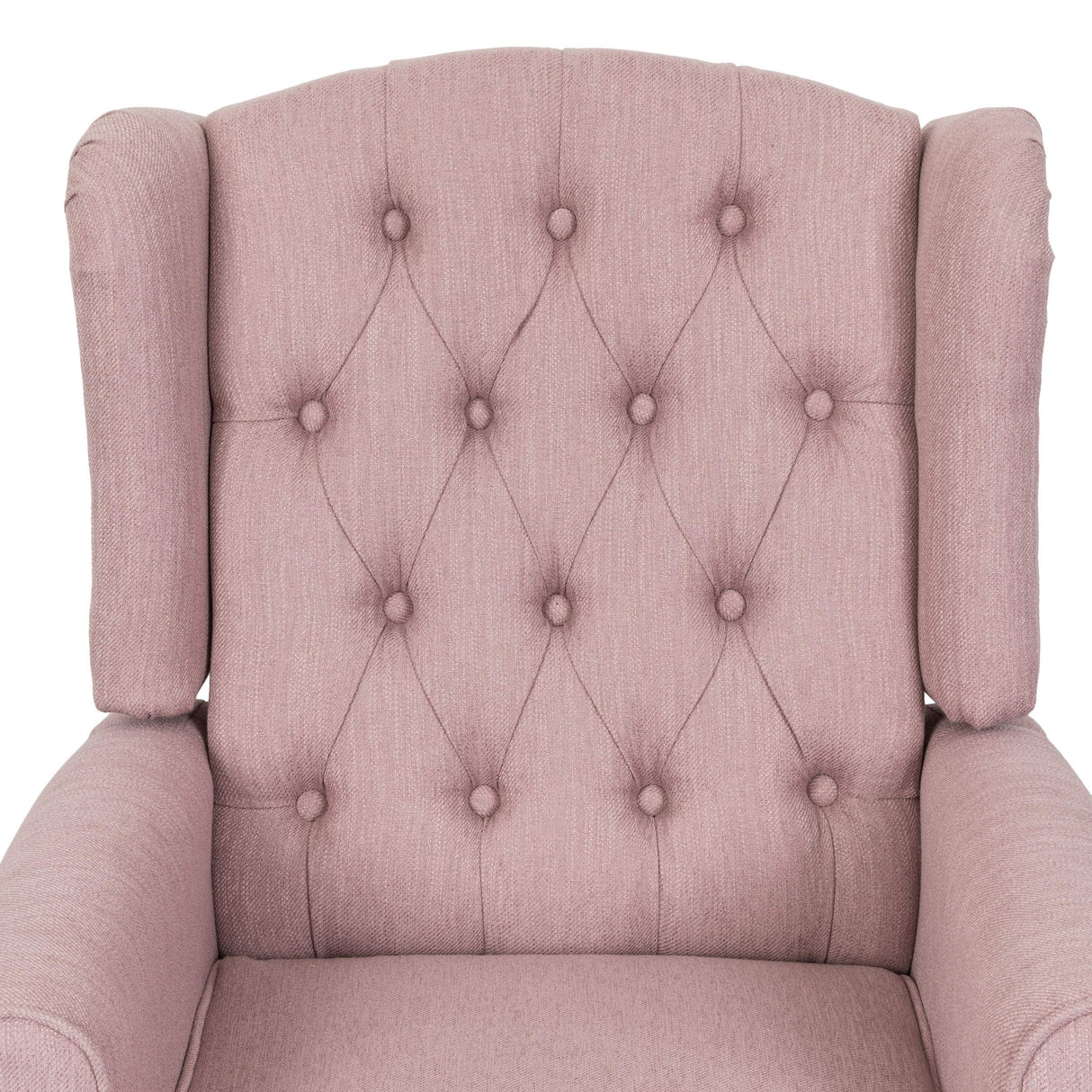Sarah Fabric Recliner, Light Blush, Dark Brown