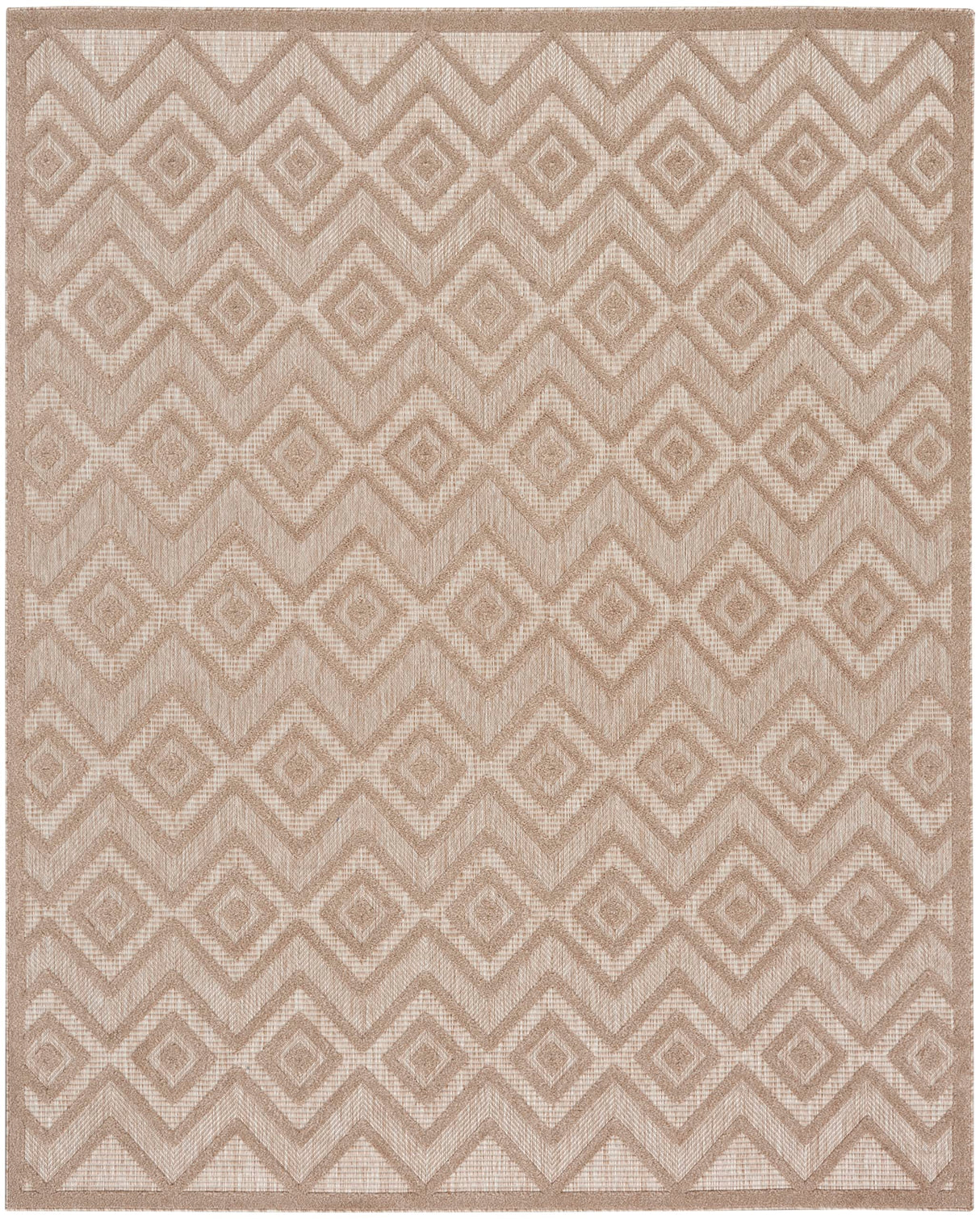 Versatile Indoor/Outdoor Natural Beige 8' x 10' Area Rug, Easy Cleaning