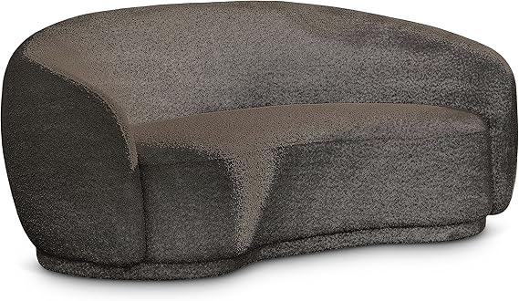 693Cream-L Hyde Collection Modern | Contemporary Boucle Fabric Upholstered Loveseat
