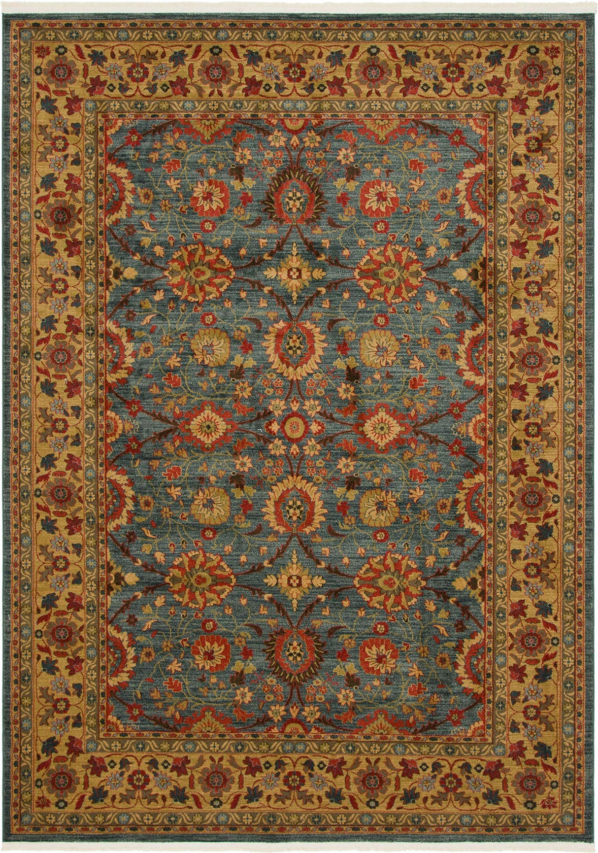 Edinburgh Collection Area Rug - Monroe (8' x 11' Rectangle Blue/Brown)