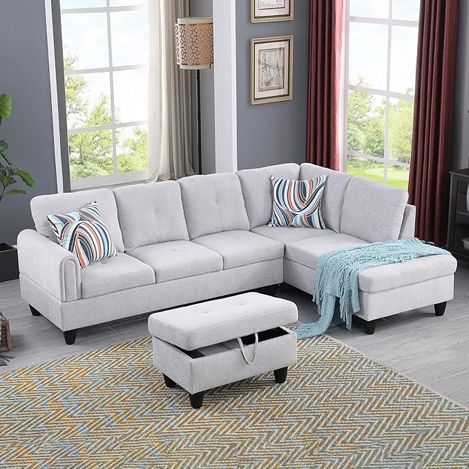 Couches for Living Room L Shaped Couch Upholstered Futon Sofa