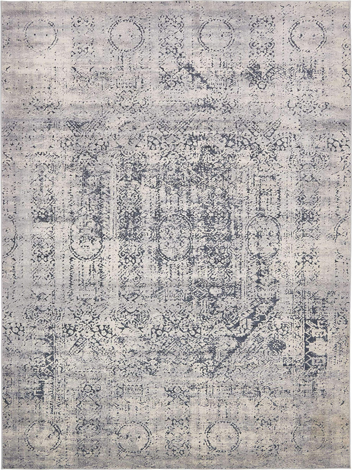 Chateau Collection Area Rug - Quincy (9' x 12' 2" Rectangle, Gray/ Beige)