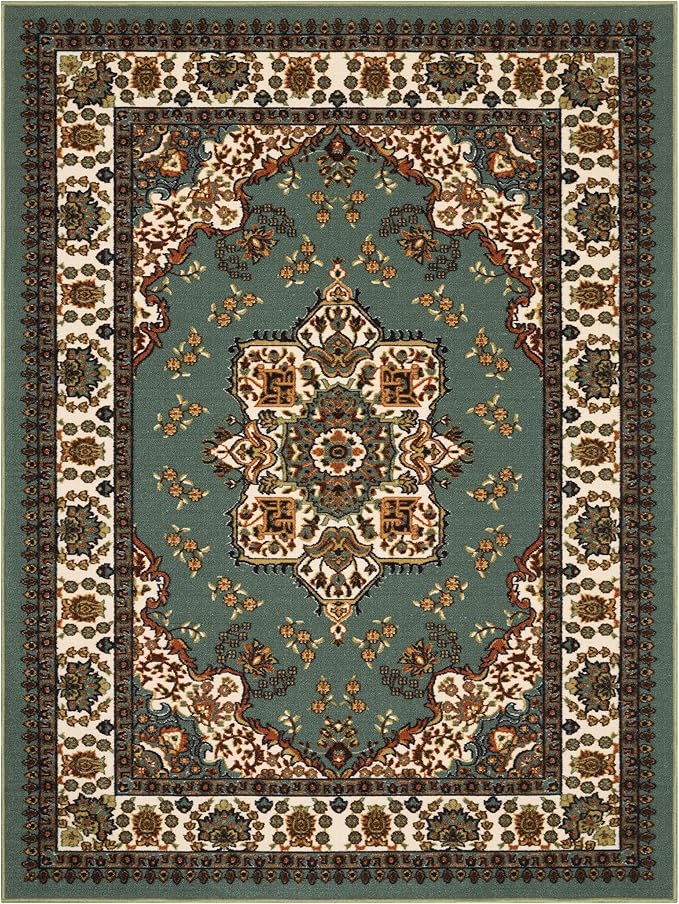 Alfombras Oriental Traditional 8x10 Non-Skid (Non-Slip) Low Profile Pile Rubber