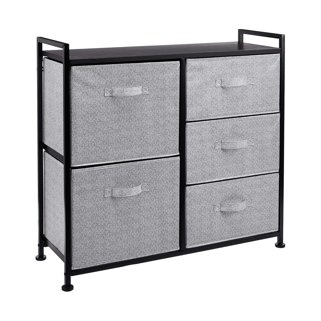 Basics Fabric 5-Drawer Storage Organizer Unit for Closet, Black