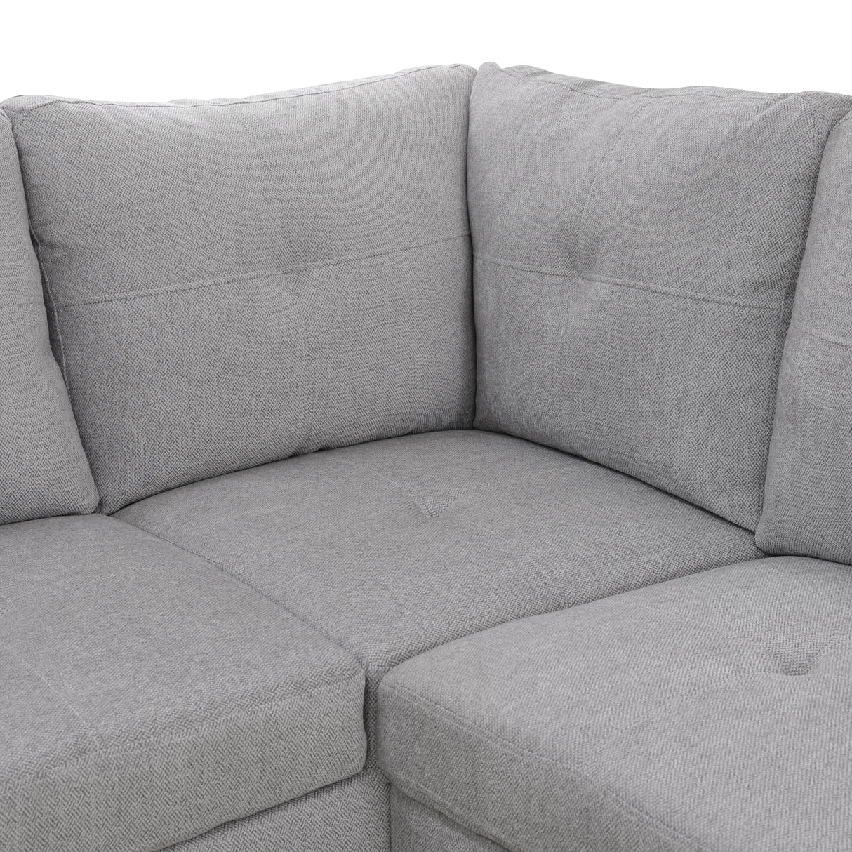 Left Chaise Flannel L Shaped Cloud Couch for Living Room