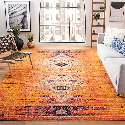 Monaco Ivory & Pink Area Rug 10' x 14' - Modern Boho Abstract Distressed Design