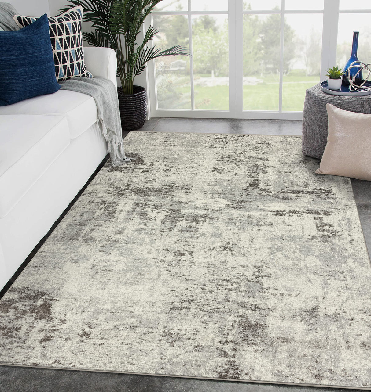 Kingsbury Abstract 8x10 Gray Modern Area Rug