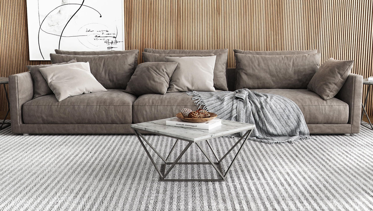 Athens, Marble/Silver Cocktail Table