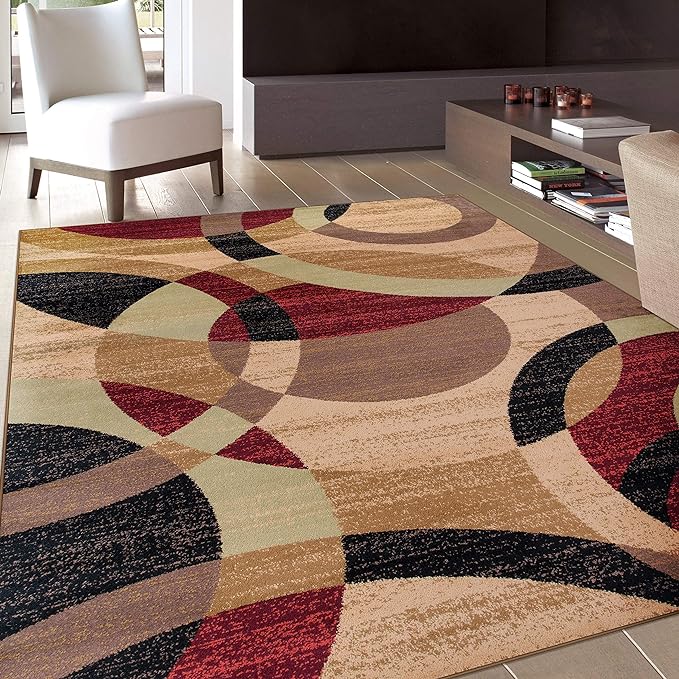 Contemporary Abstract Circles Perfect for high traffic areas of your Living Room,Bedroom,