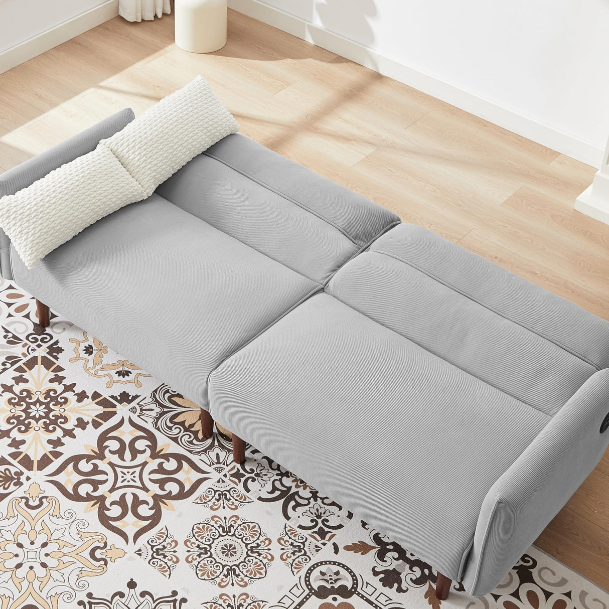 Sofa Bed Adjustable Sleeper Loveseat Couch Modern Corduroy Upholstered Recliner