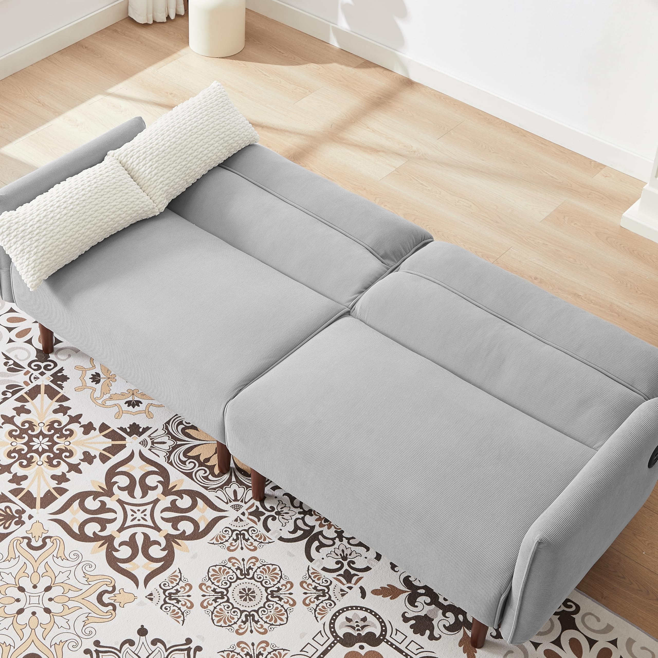 Sofa Bed Adjustable Sleeper Loveseat Couch Modern Corduroy Upholstered Recliner