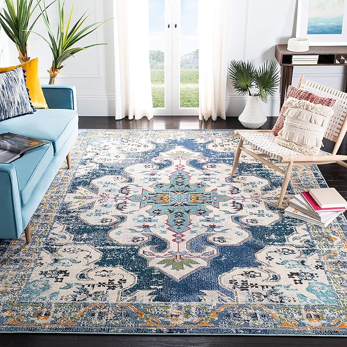 Madison Collection Area Rug - 8' x 10', Green & Aqua, Transitional Design