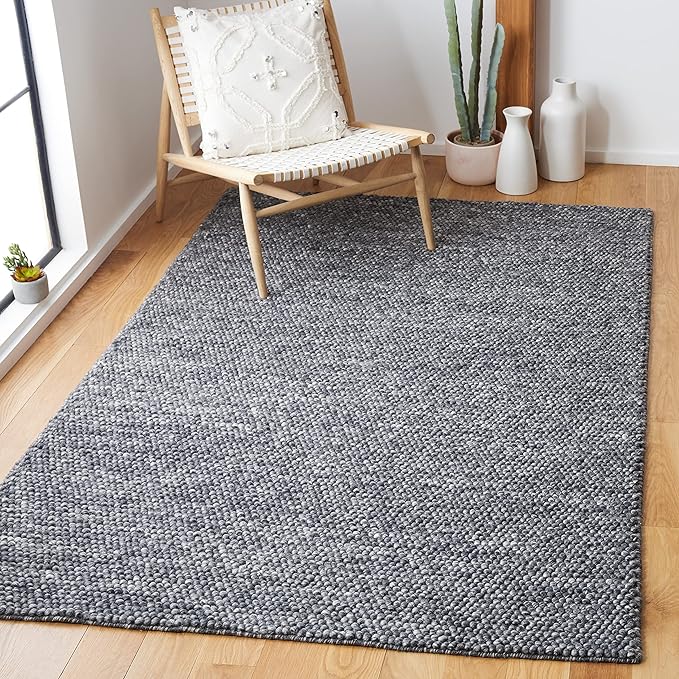 Natura Collection Area Rug - 9' x 12', Beige, Handmade Wool, Ideal for High Traffic Areas
