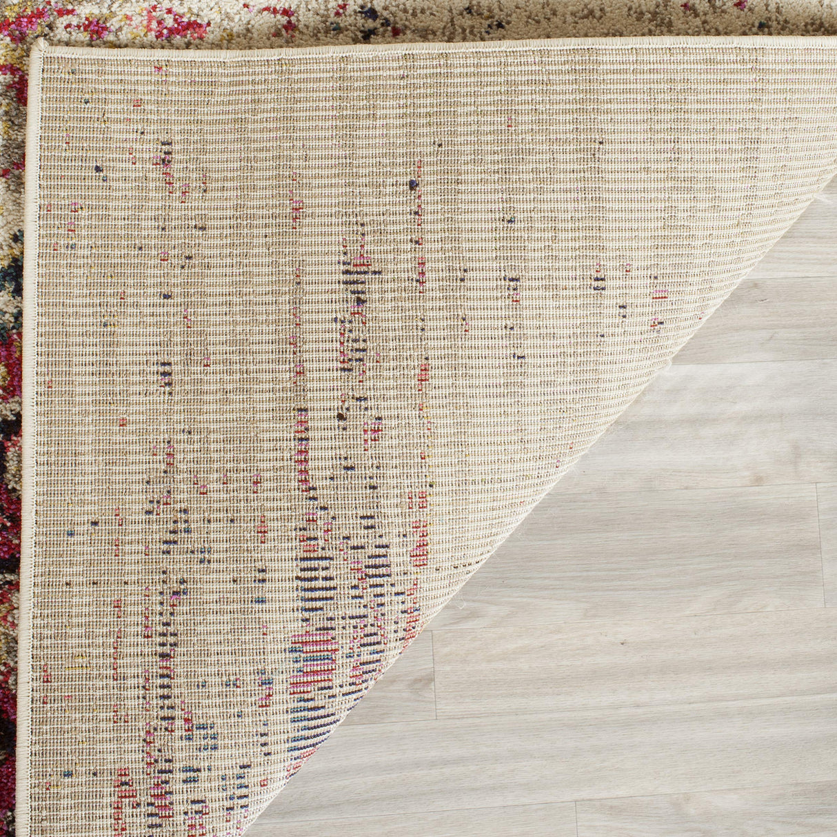 Monaco Ivory & Pink Area Rug 10' x 14' - Modern Boho Abstract Distressed Design