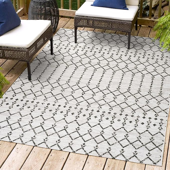 SMB108F-8 Ourika Moroccan Geometric Textured Weave Indoor Outdoor -Area Rug,