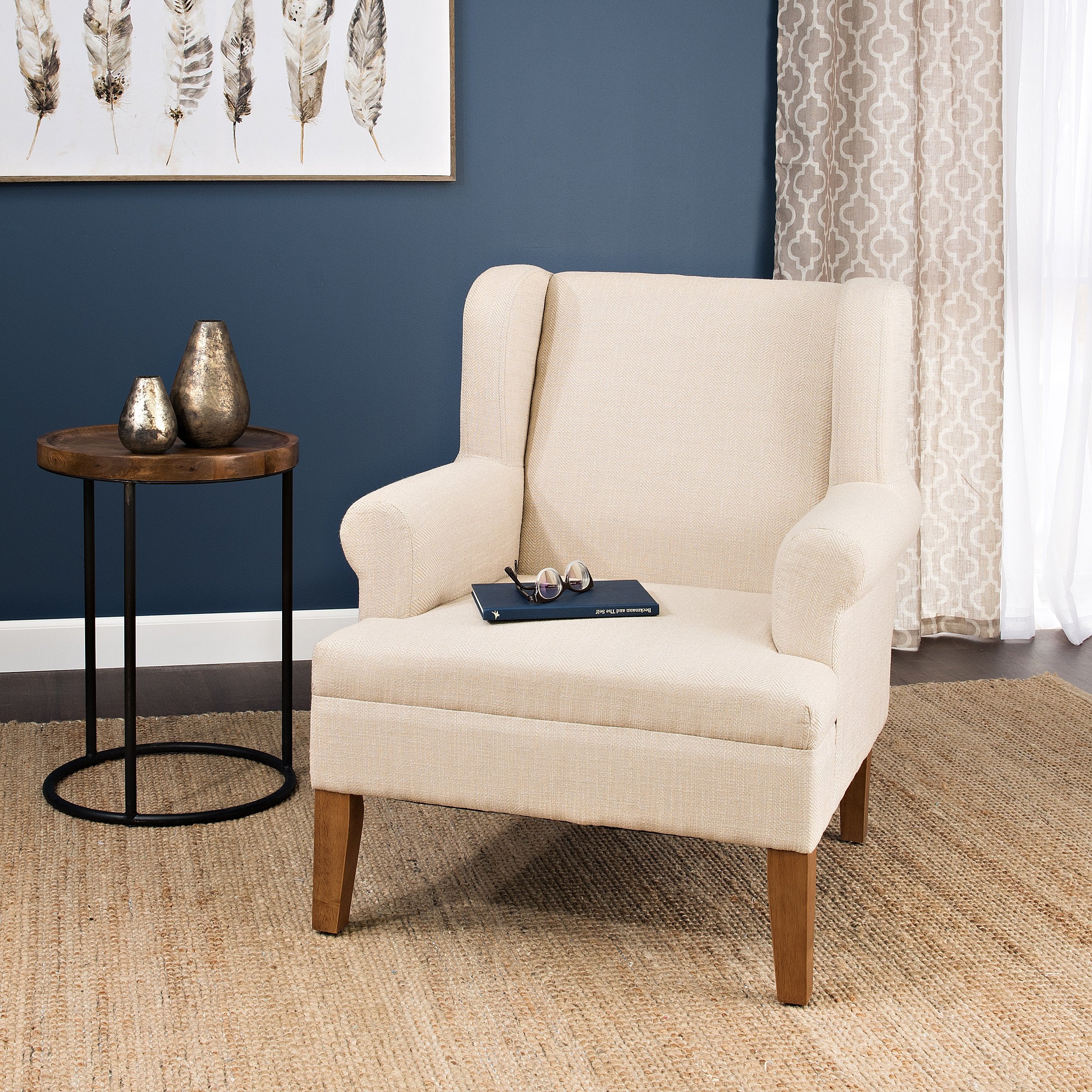 Emerson Wingback Accent Chair, Cream Small