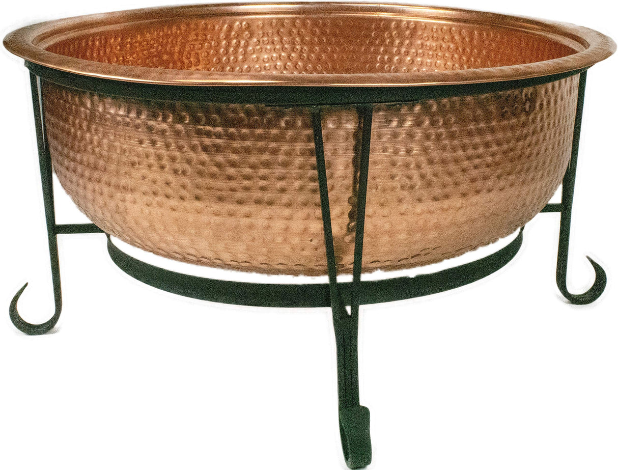 26" Genuine Copper Fire Pit with Screen, Cover and Safety Poker