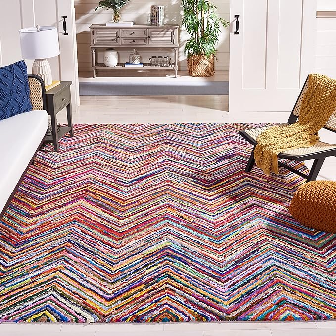 Nantucket Collection X-Large Area Rug - 11' x 15', Blue & Multi, Handmade Modern