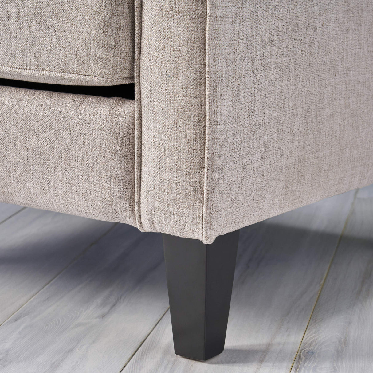 Knight Home Elizabeth Contemporary Fabric Club Chair, Black, Black