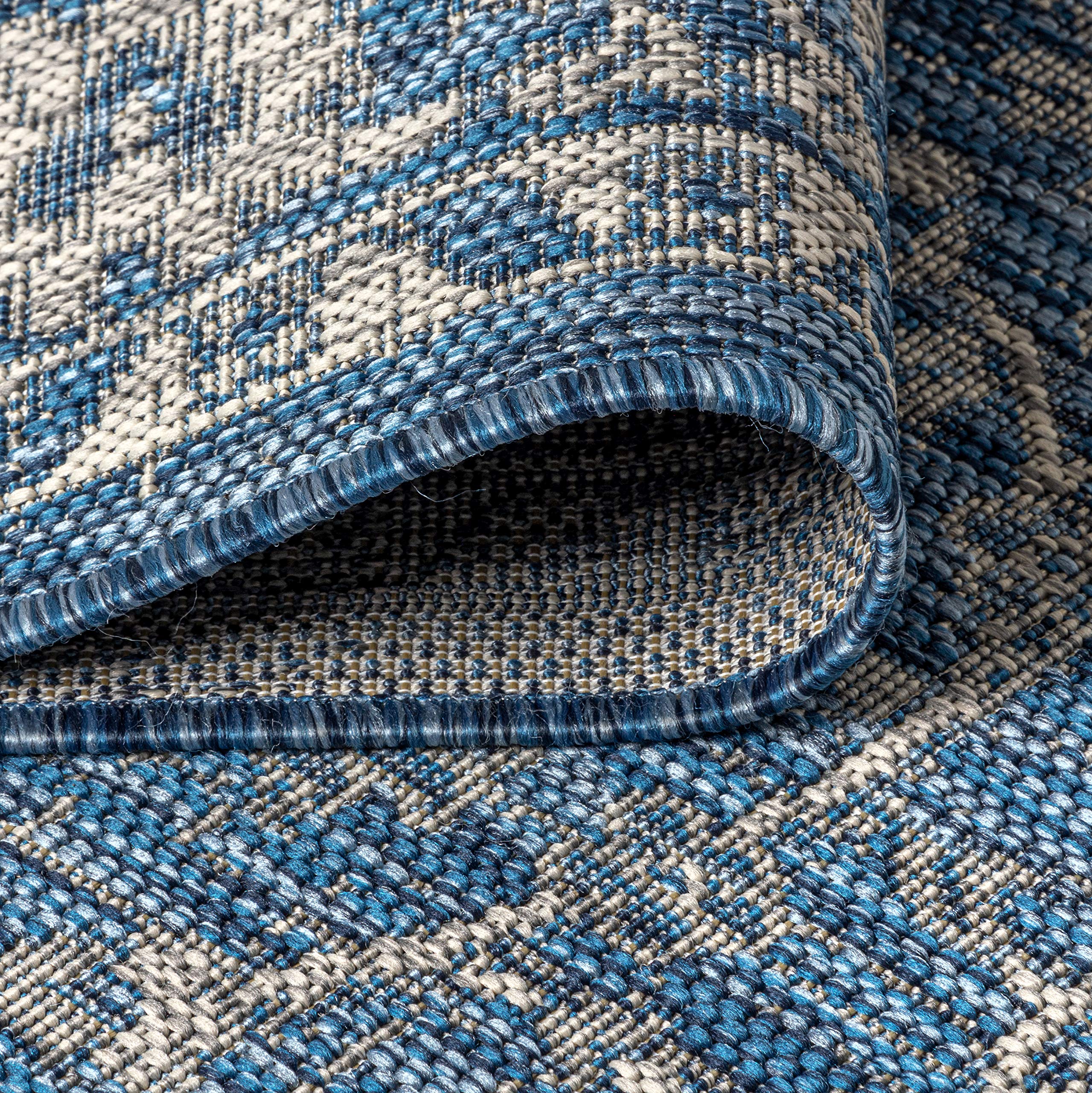 SMB103A-8 Palazzo Vine and Border Textured Weave Indoor Outdoor Area-Rug Coastal