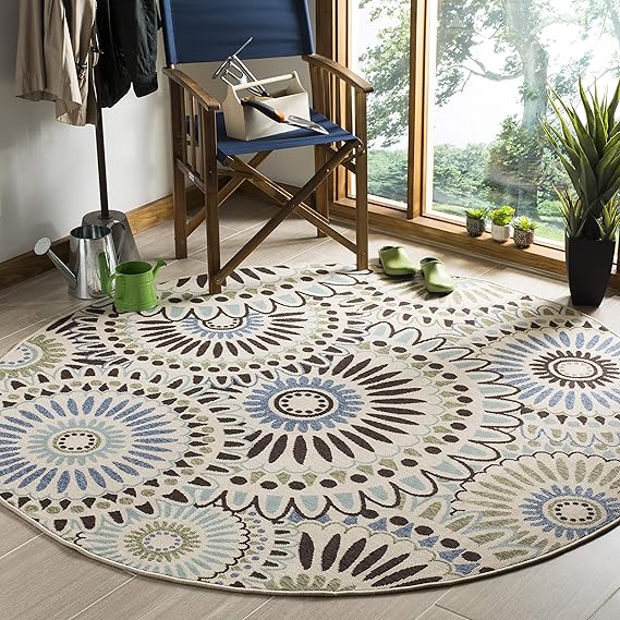 Veranda Collection VER091 Boho Floral Indoor/Outdoor Non-Shedding Stain Resistant