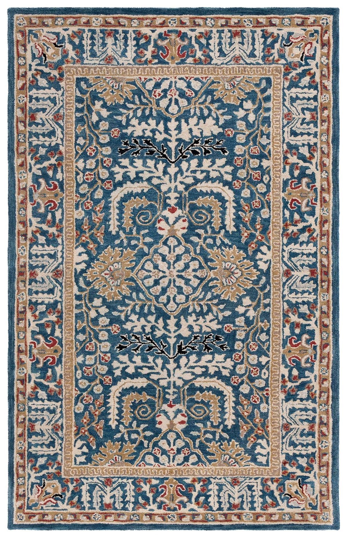 Antiquity Collection Area Rug 10' x 14' - Dark Blue & Multi Handmade Traditional Oriental Wool