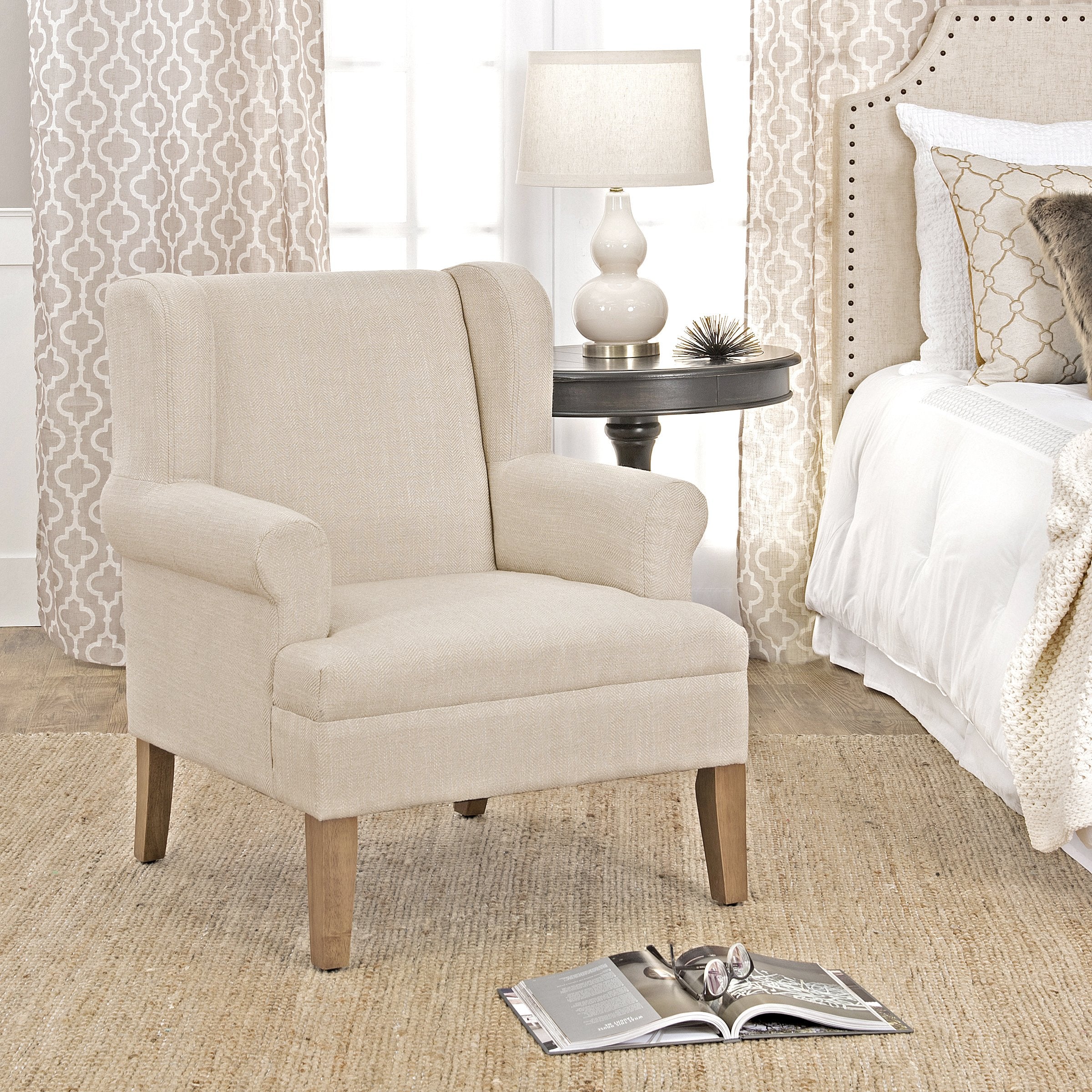 Emerson Wingback Accent Chair, Cream Small