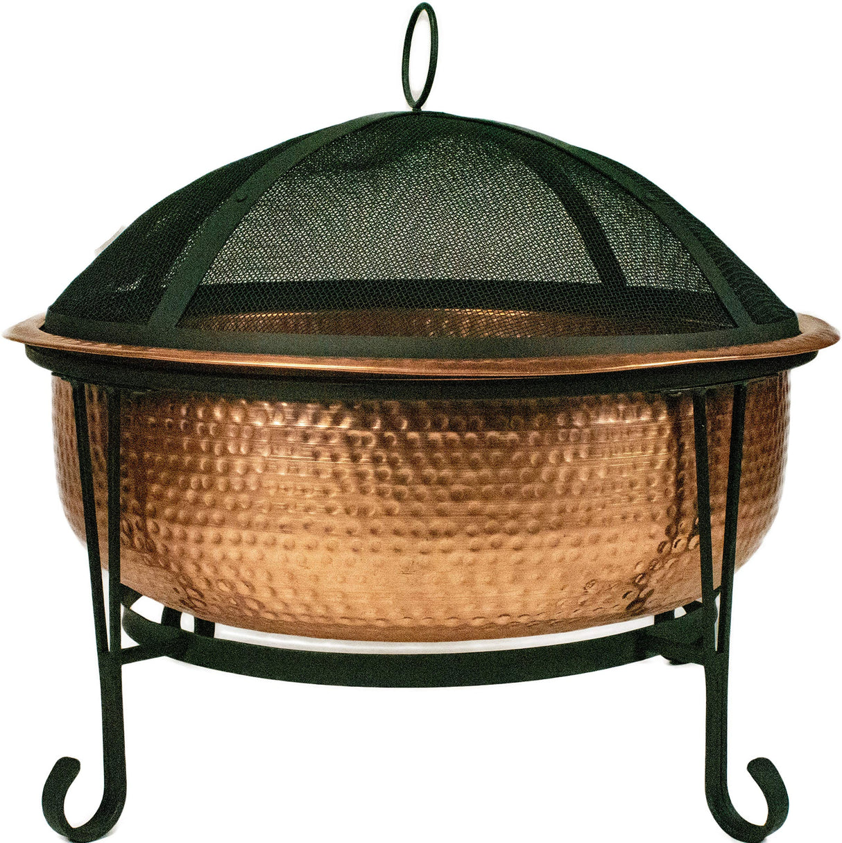 26" Genuine Copper Fire Pit with Screen, Cover and Safety Poker