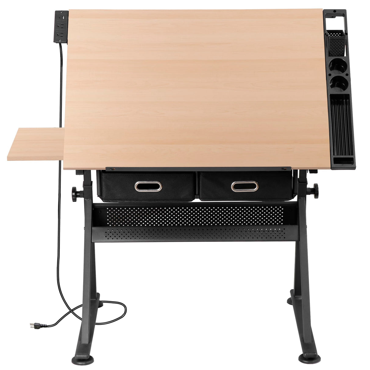 Tilting Drawing Desk with Stool & Storage – Adjustable Artist Table