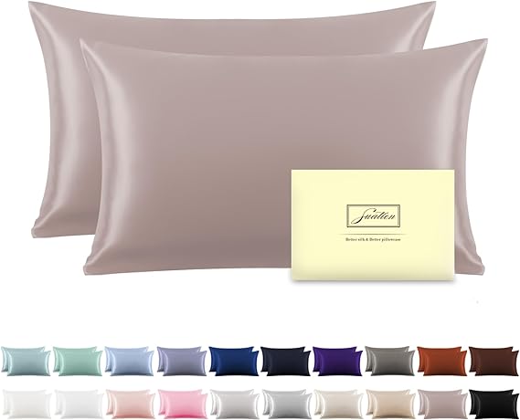 Mulberry Silk Pillowcase for Hair and Skin Standard Size 20"X 26" with Hidden Zipper