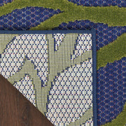 Aloha Indoor/Outdoor Modern Navy Multicolor 9' x 12' Area Rug, Easy Cleaning, Non