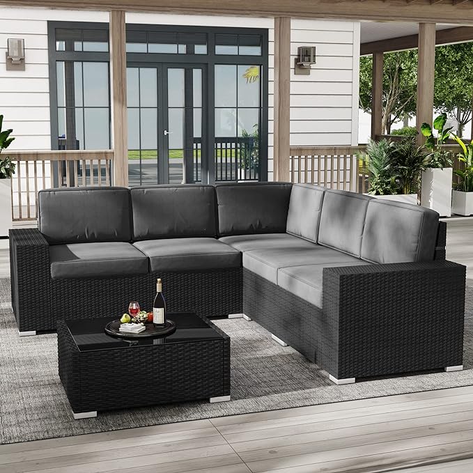 Outdoor Patio Furniture Set Sectional Conversation Sofa Set