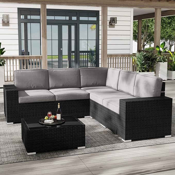 Outdoor Patio Furniture Set Sectional Conversation Sofa Set