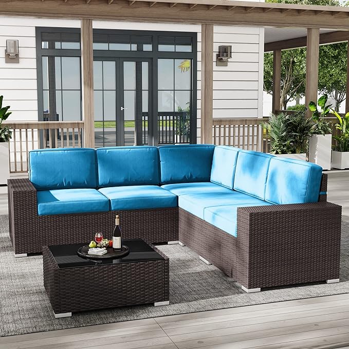 Outdoor Patio Furniture Set Sectional Conversation Sofa Set