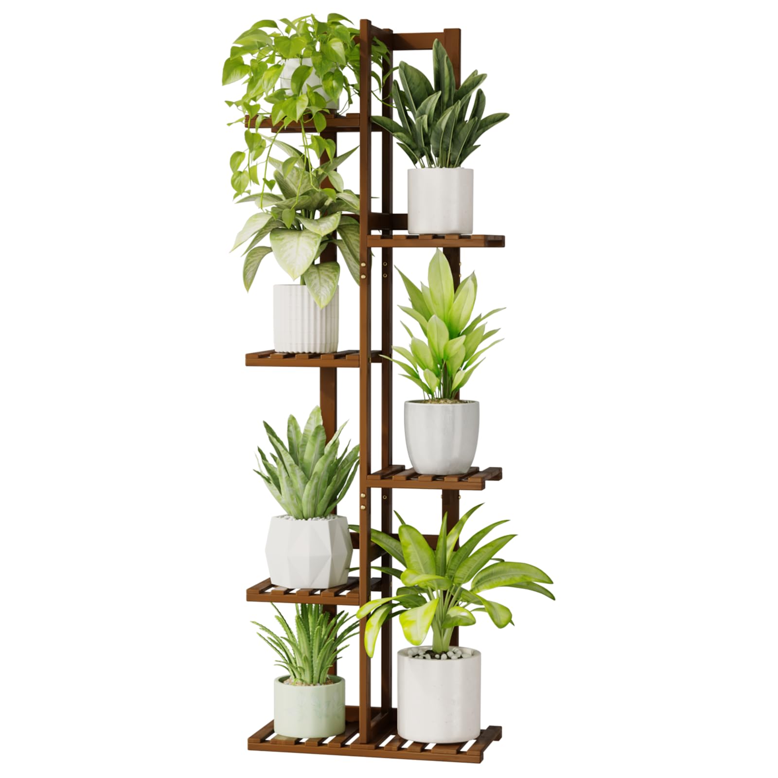 Bamworld 6-tier bamboo plant stand for home and garden decor