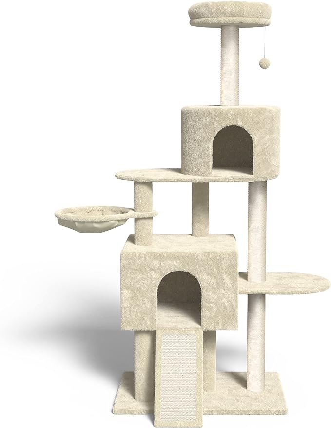 Multi Level 58in Cat Tree for Indoor Cats and Kittens Car