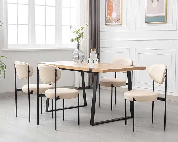 Mid Century Dining Room Chairs Set of 4 Velvet Dining Chairs