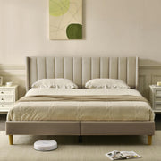 Beige Velvet Bed Frame – Stylish and Comfortable